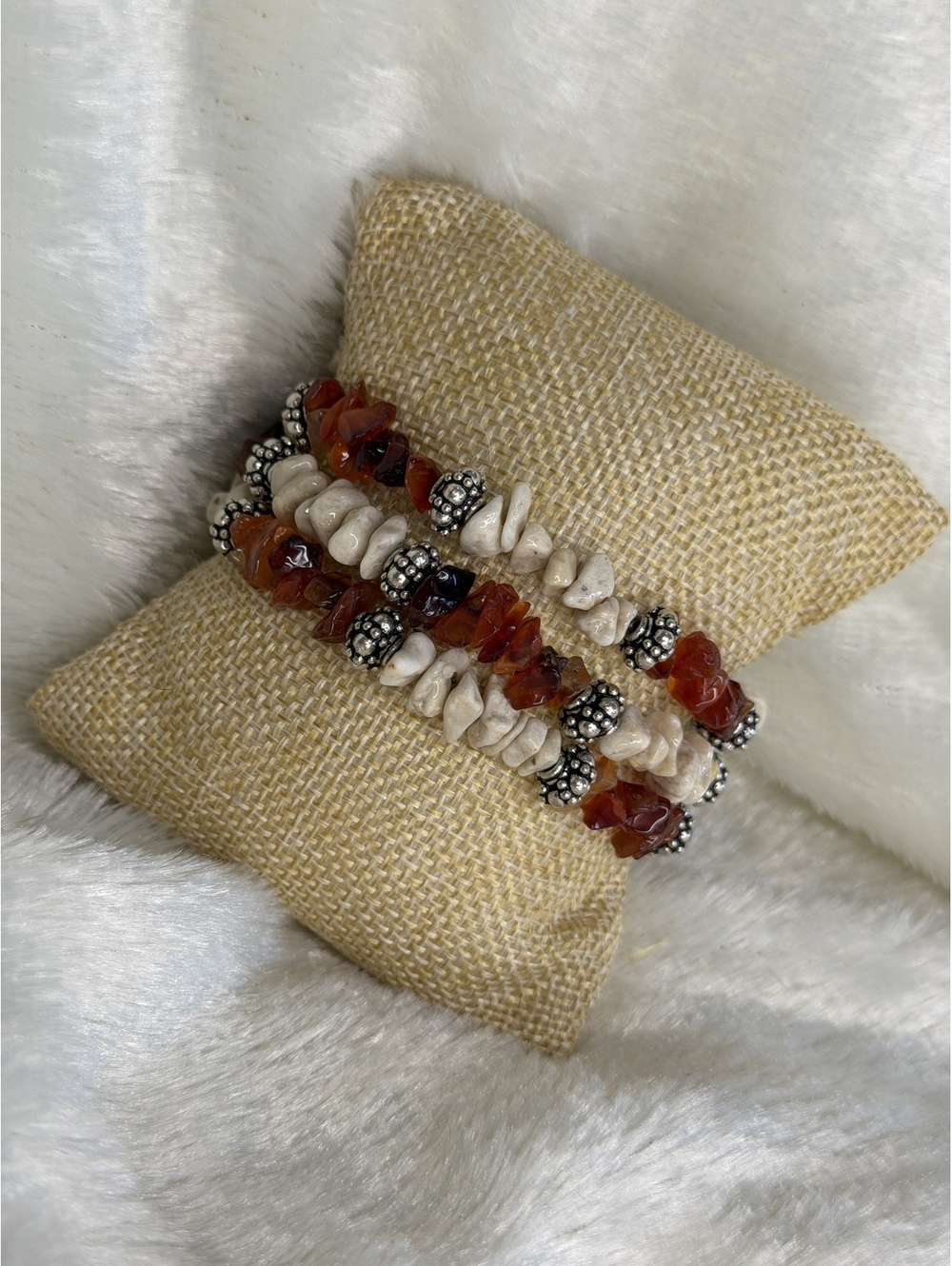 VERY RARE Silpada Agate & Carnelian Bracelet B0928